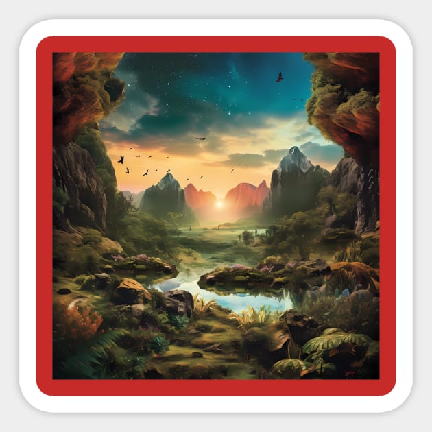 Landscape Fantasy Art Sticker by FantasyDesignArts